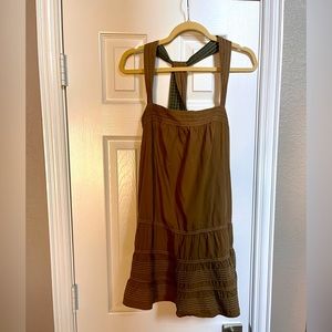 Anthropologie olive green mini dress